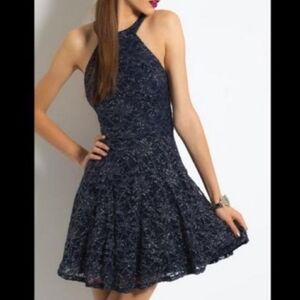 Navy Sparkly,‎ Lace Mini Dress/prom/cocktail Dress . Sz.3/4